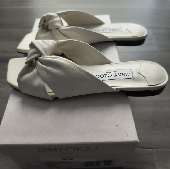 NEW Jimmy Choo Avenue Leather Sandals - Picture 6 of 10